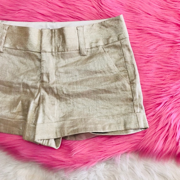 Alice + Olivia Pants - Alice + Olivia gold metallic shorts